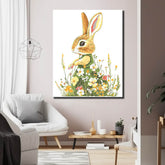 Painting by Numbers Colorful Bunny in A Green Floral Dress